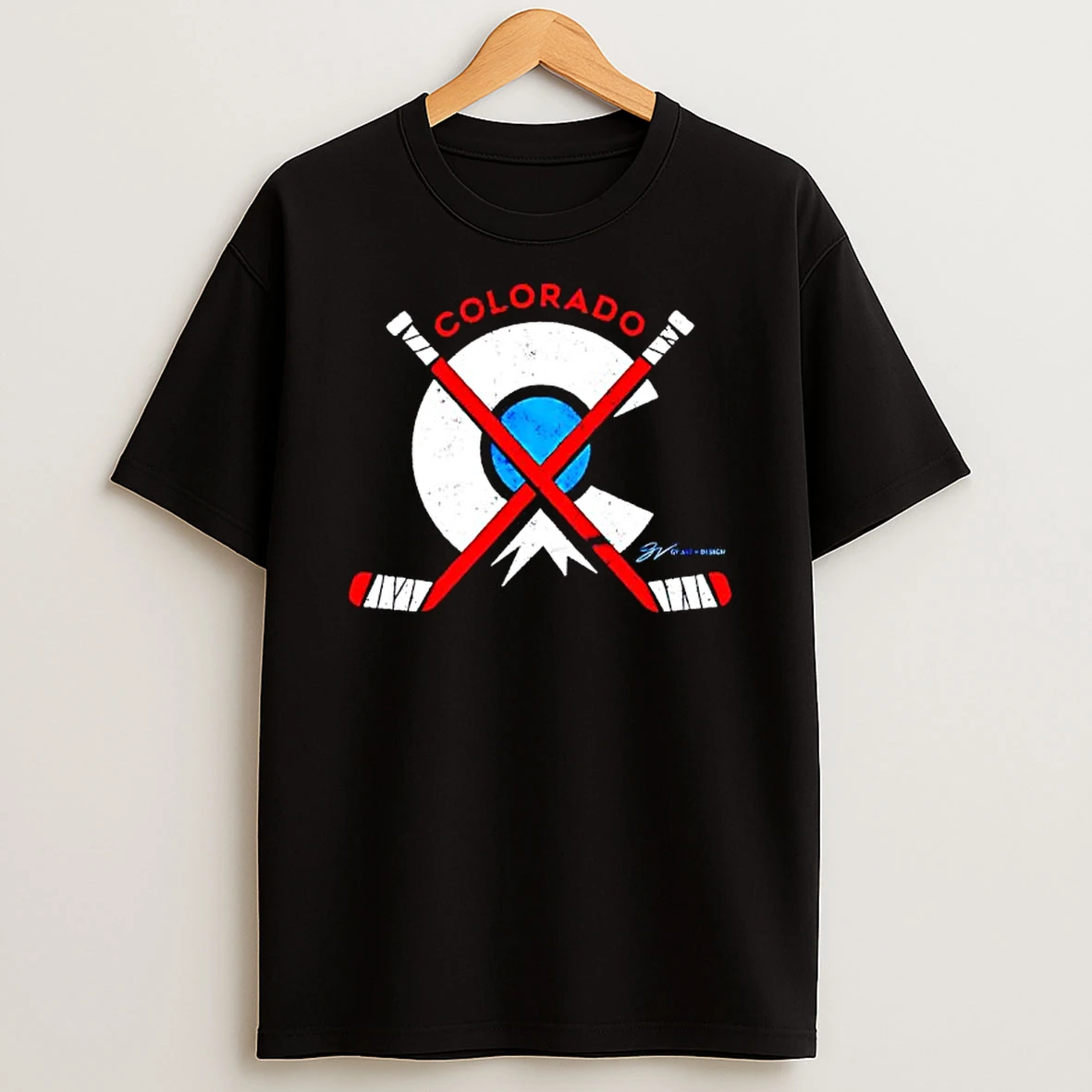 Colorado Hockey Cross Sticks T Shirt