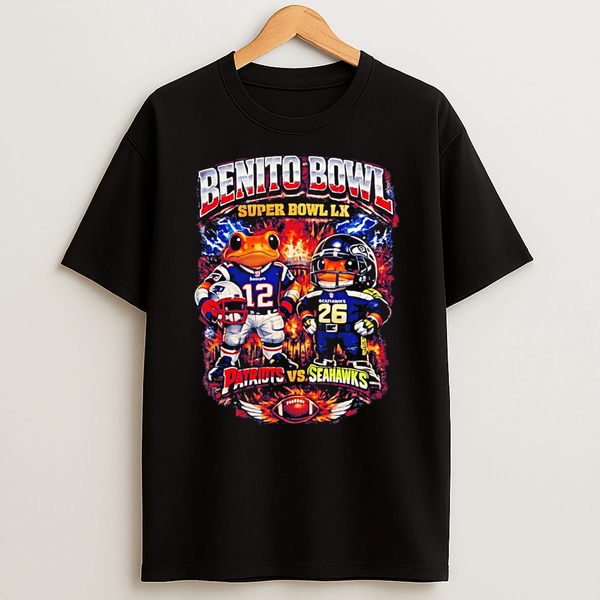 Concho Benito Bowl Super Bowl Lx New England Patriots Vs Seattle Seahawks Football 2026 T Shirt