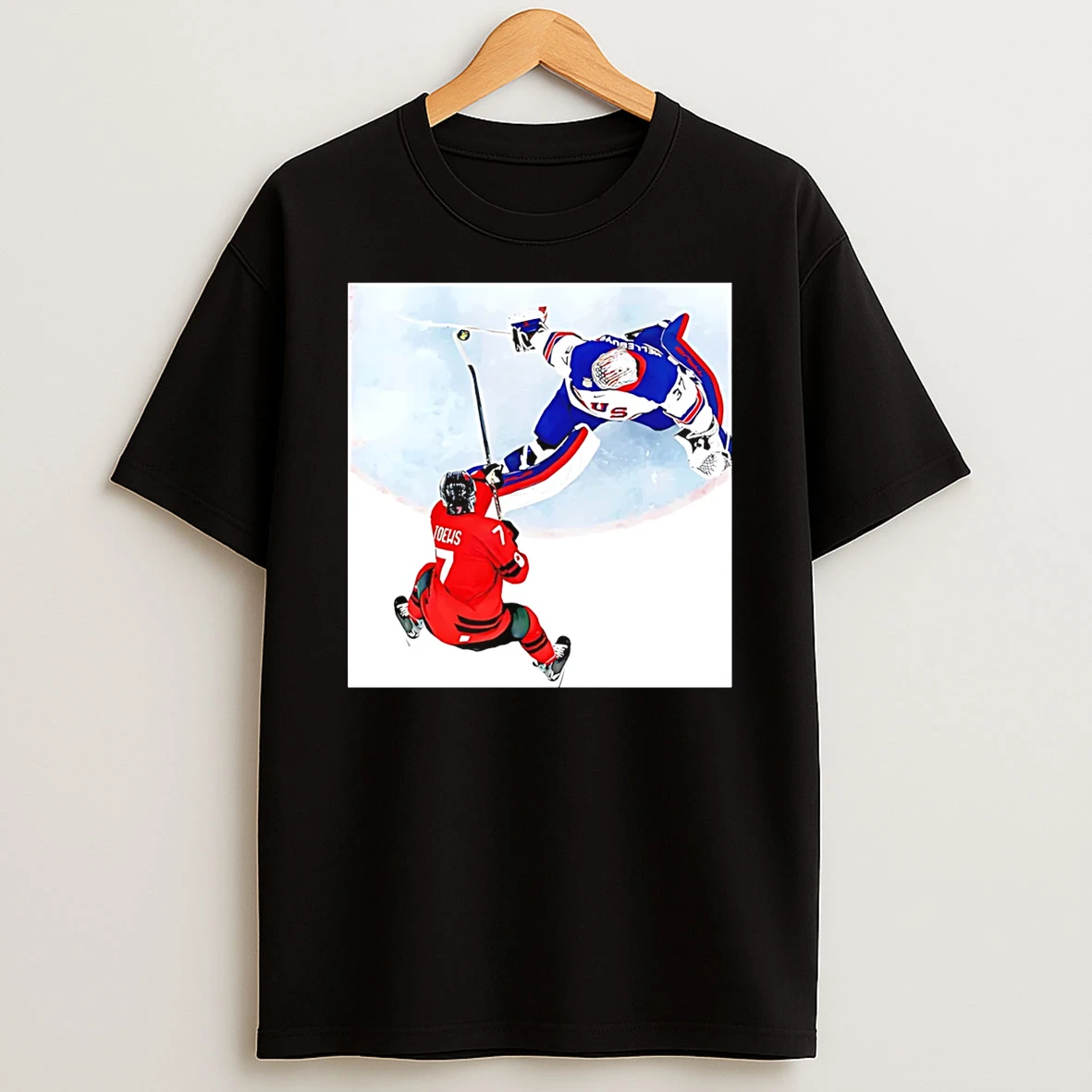 Connor Hellebuyck Goalie Save Usa Gold T Shirt