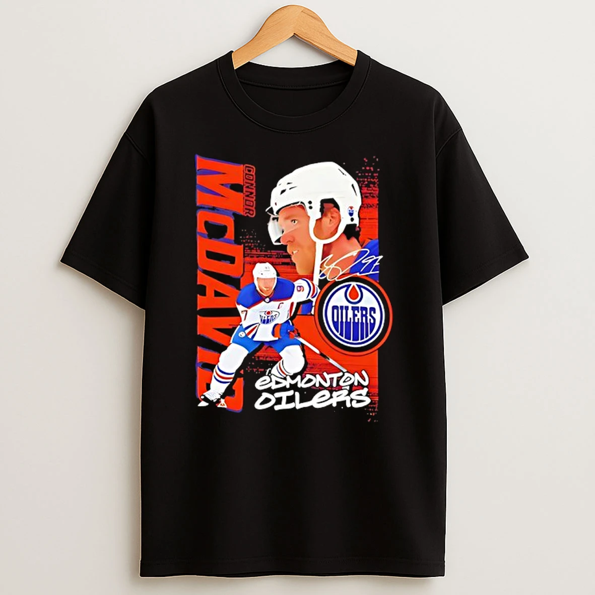 Connor Mcdavid Edmonton Oilers Hockey Signature Graphic T Shirt
