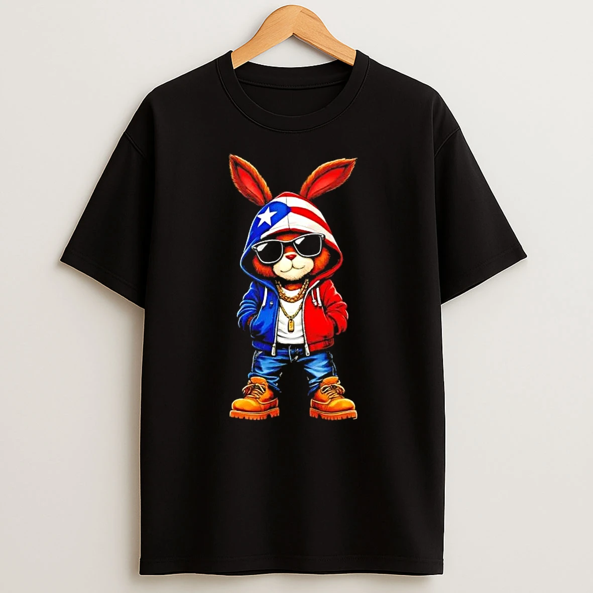 Cool Bunny Puerto Rican Flag Vibes Boricua T Shirt