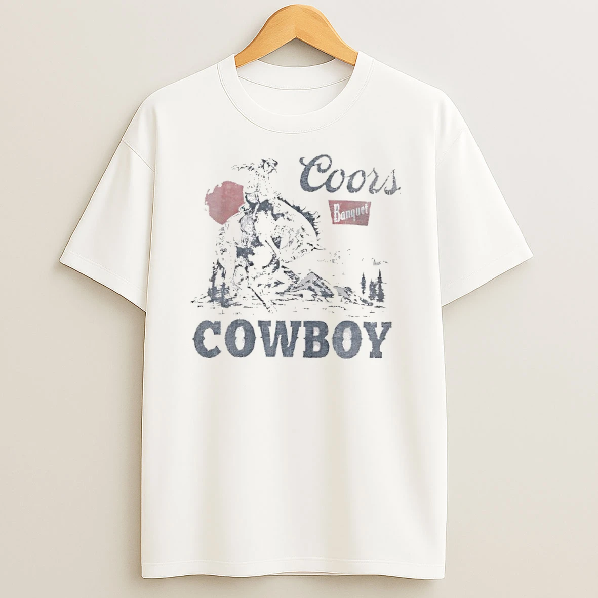 Coors Banquet Cowboy Rodeo Sunset Wrangler T Shirt