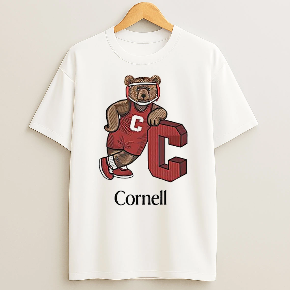 Cornell Wrestling Emb Bear Graphic T Shirt
