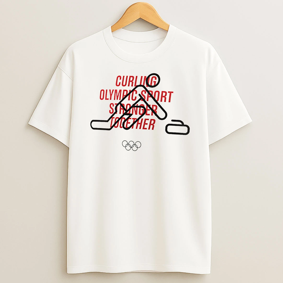 Curling Olympic Sport Stronger Together T Shirt