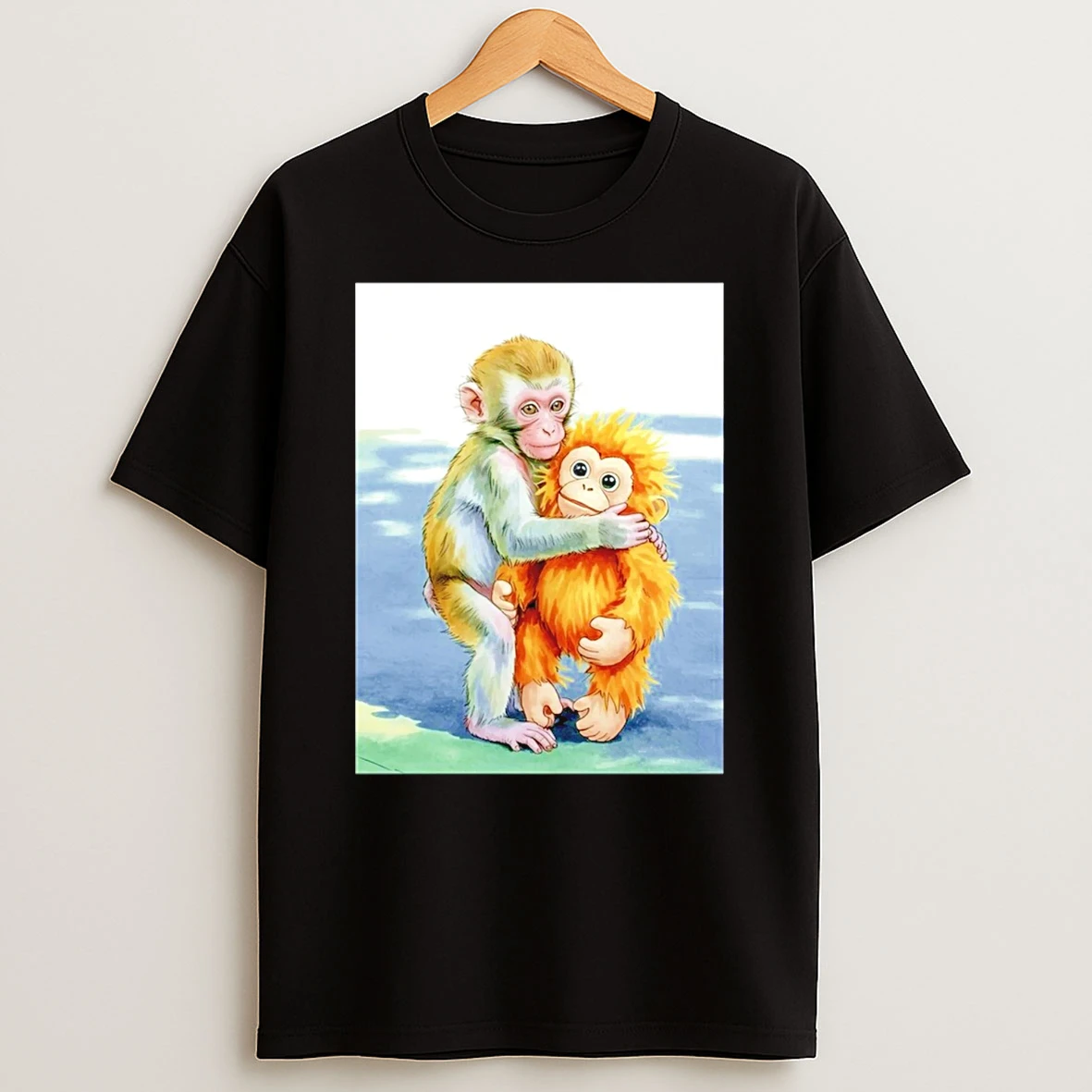 Cute Monkey Hugging Plushie T Shirt