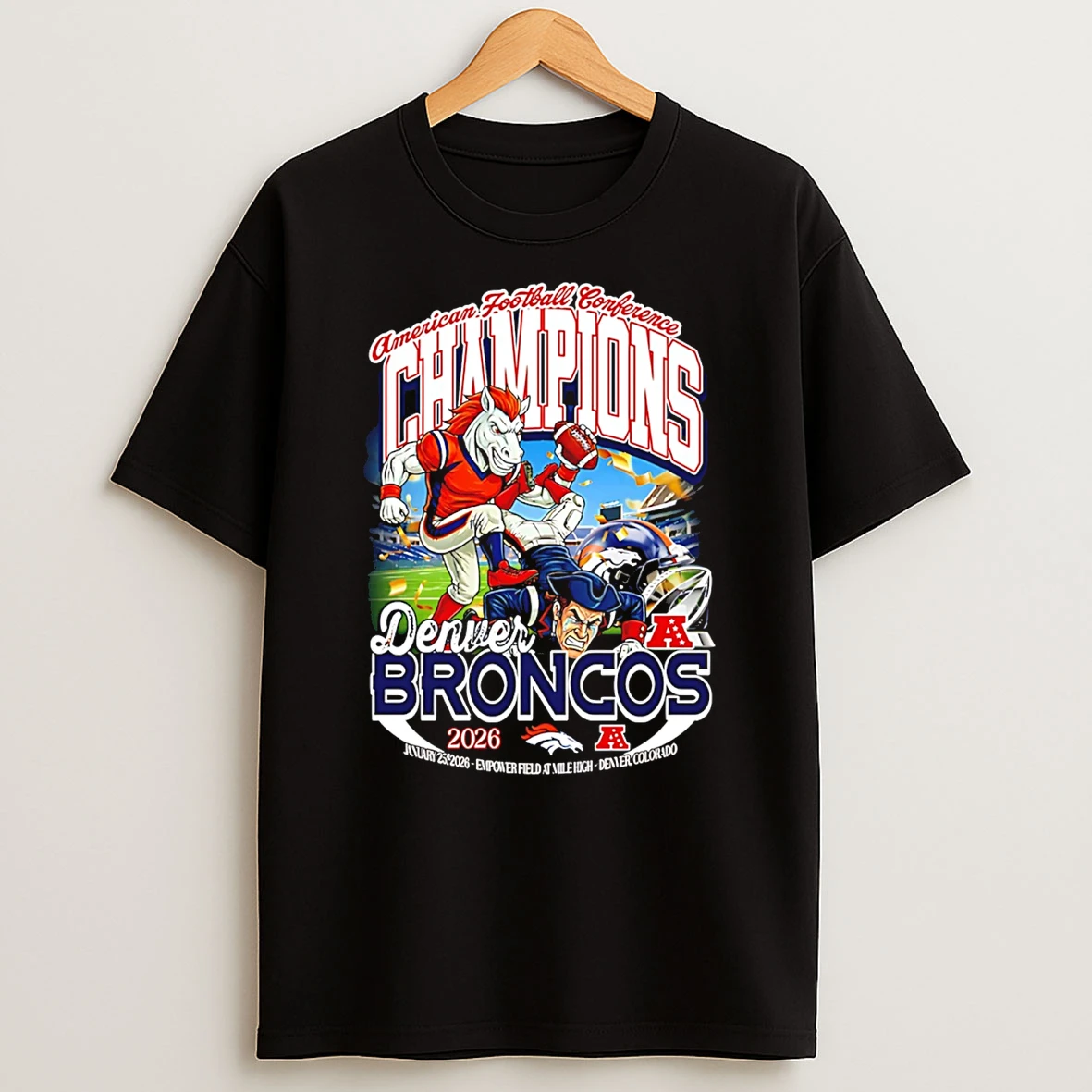 Denver Broncos 2026 Afc Champions Mascot T Shirt