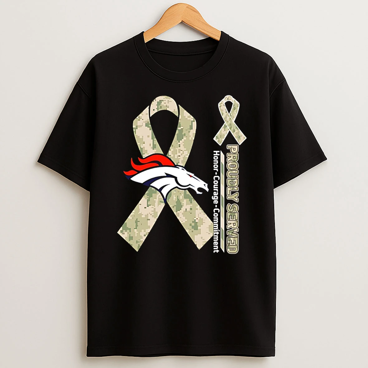 Denver Broncos Proudly Served Honor Courage Commitment T Shirt