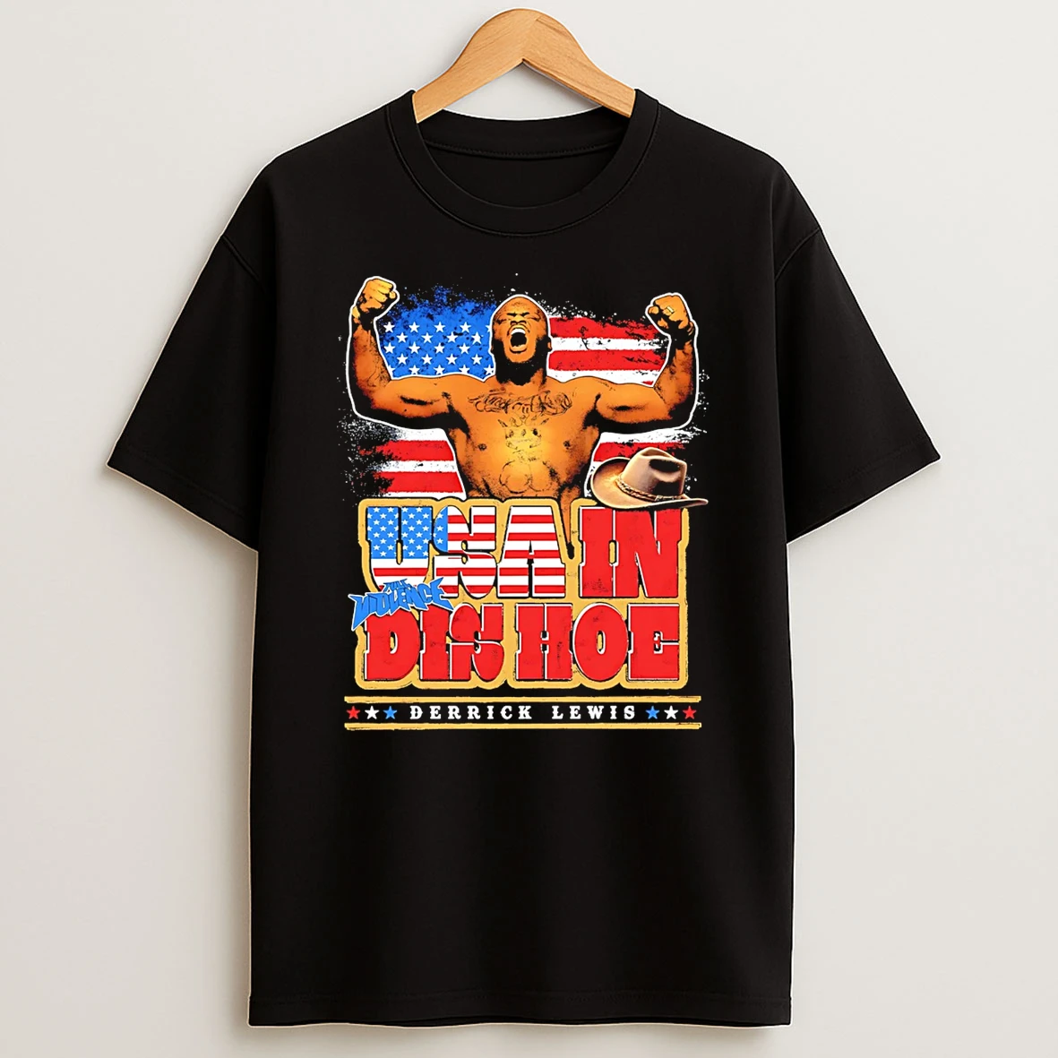 Derrick Lewis Usa In Dis Hoe Flag T Shirt