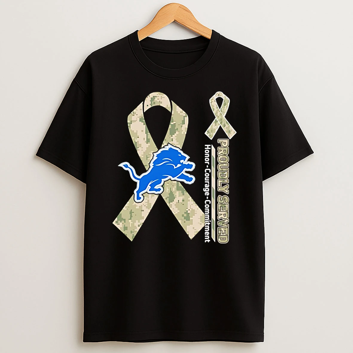 Detroit Lions Proudly Served Honor Courage Commitment T Shirt