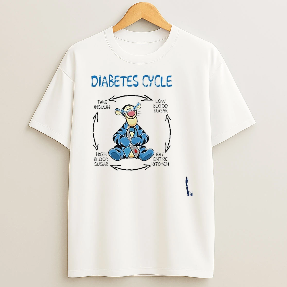 Diabetes Cycle Take Insulin High Blood Sugar Eat Entire Kitchen Low Blood Sugar T Shirt