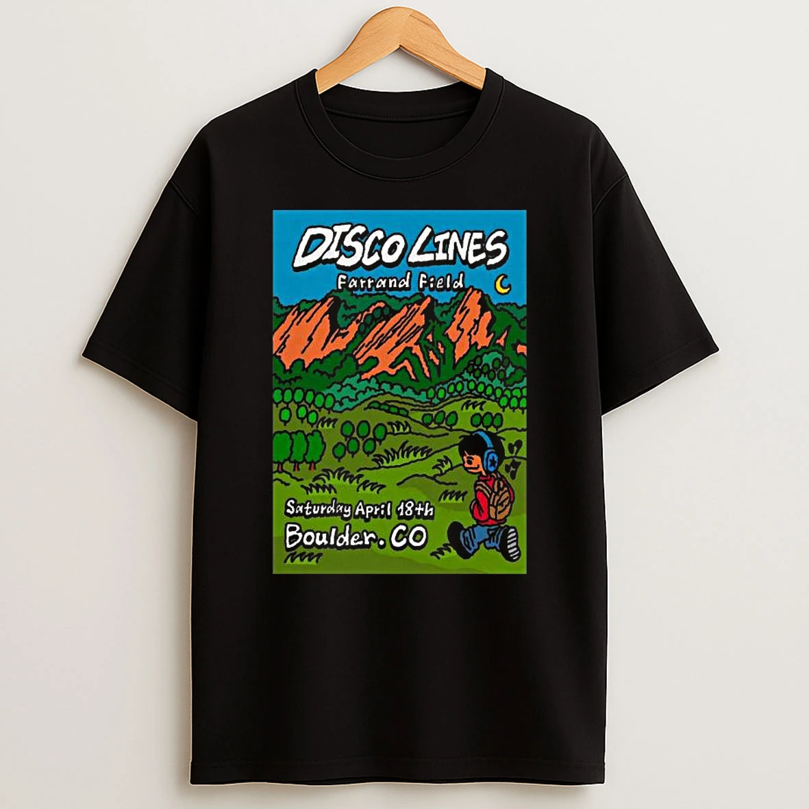 Disco Lines April 18 2026 Boulder Co T Shirt