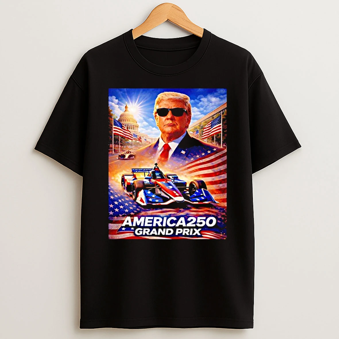 Donald Trump American Greatness With The Freedom 250 Washington Dc T Shirt