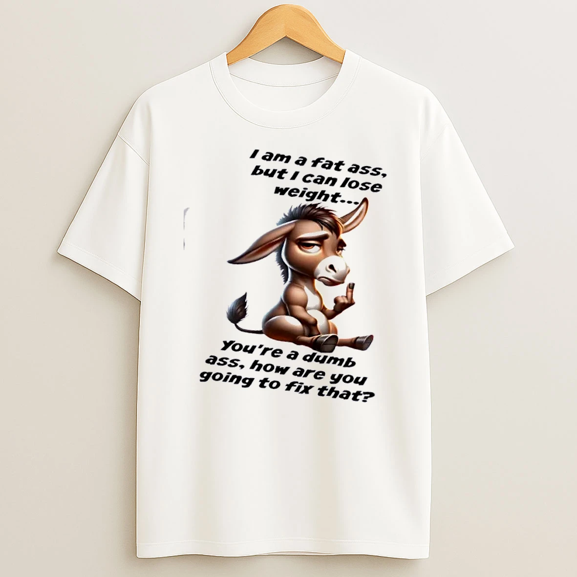 Donkey I Am A Fat Ass But I Can Lose Weight Youre A Dumb Ass How Are You Going To Fix That T Shirt