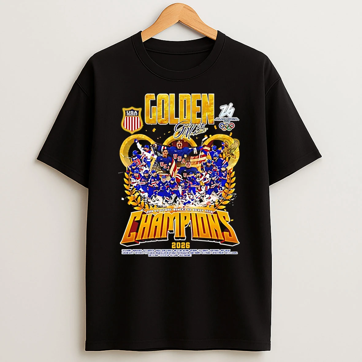 Double Gold Gold 26 Medalists Mens Olympic Champions All Team T Shirt