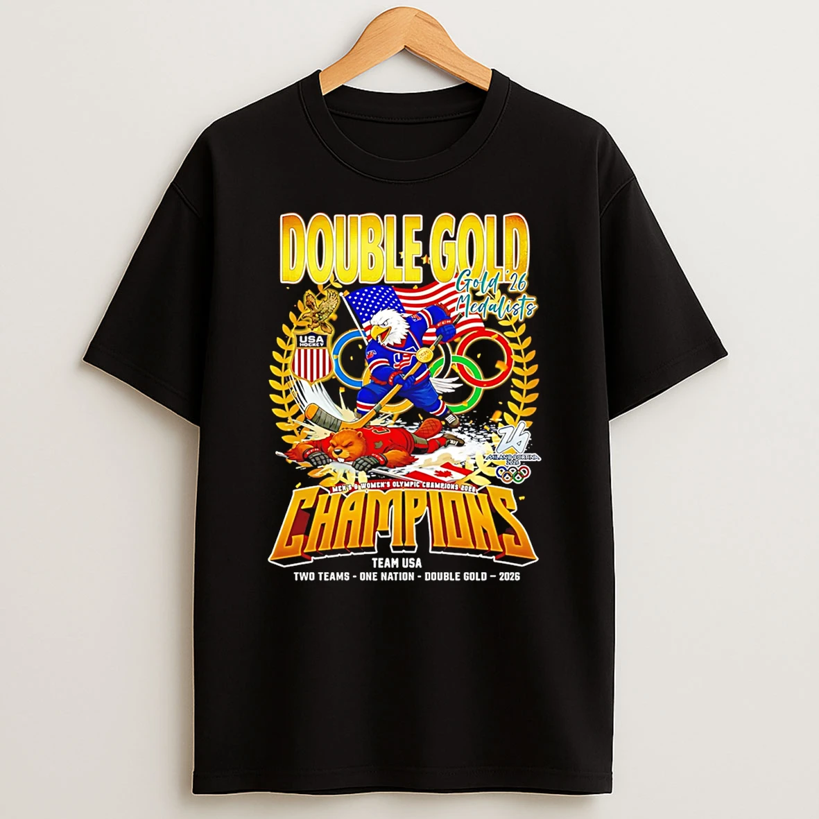 Double Gold Gold 26 Medalists Mens Womens Olympic Champions 2026 T Shirt