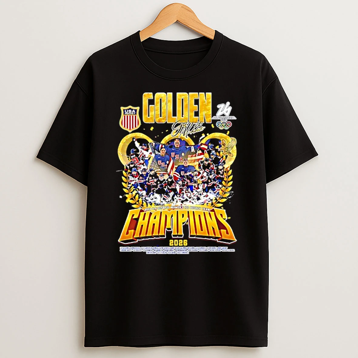 Double Gold Medalists 2026 U S Olympic Womens Ice Hockey Team Champions T Shirt