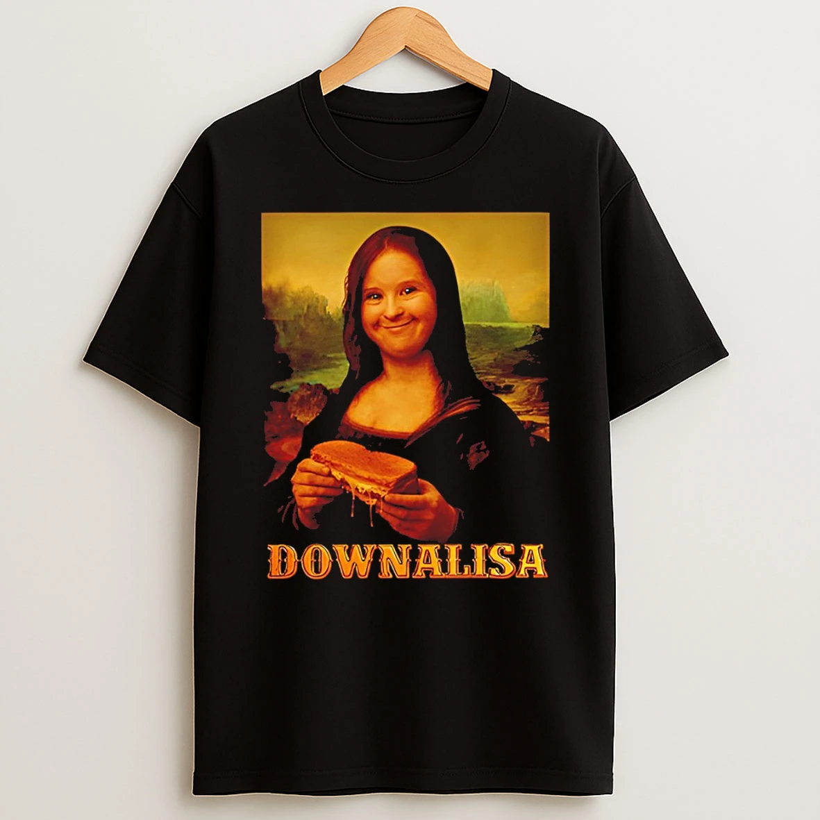 Downlisa Mona Lisa Parody T Shirt
