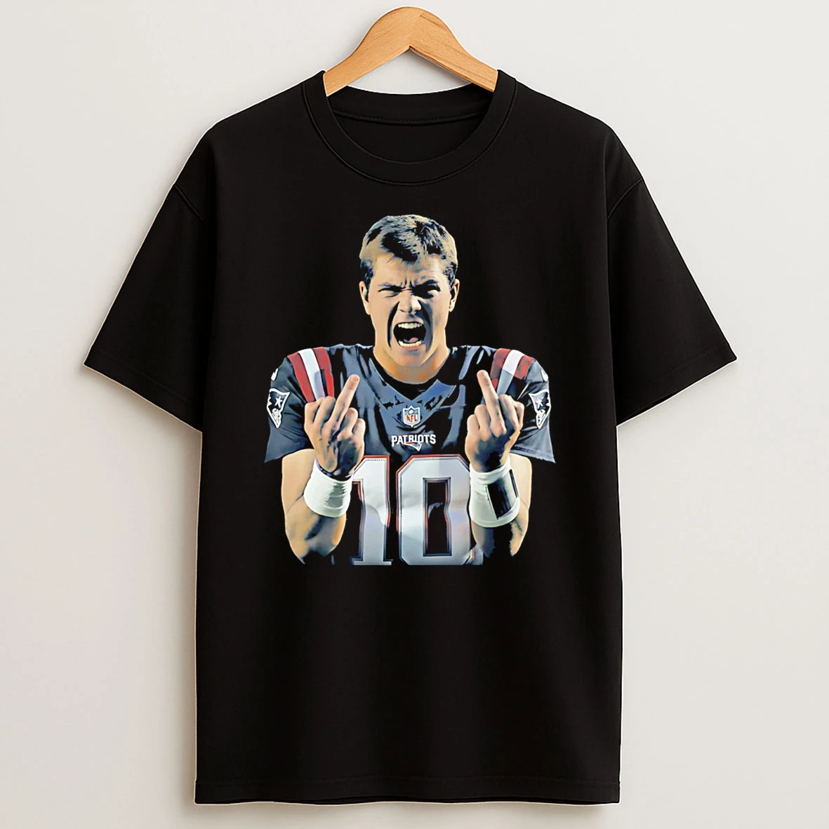 Drake Maye Ne Patriots Middle Finger T Shirt