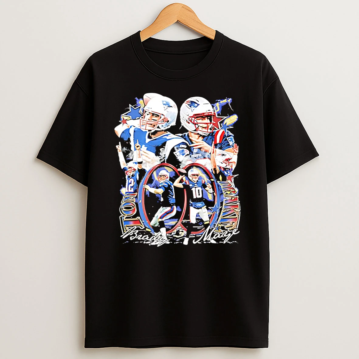 Drake Maye Tom Brady New England Patriots Super Bowl Lx Graphic T Shirt