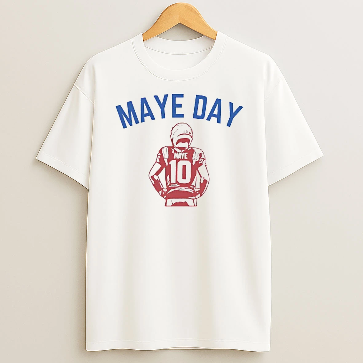 Drake Maye Day New England Patriots Football Blue Red Style T Shirt