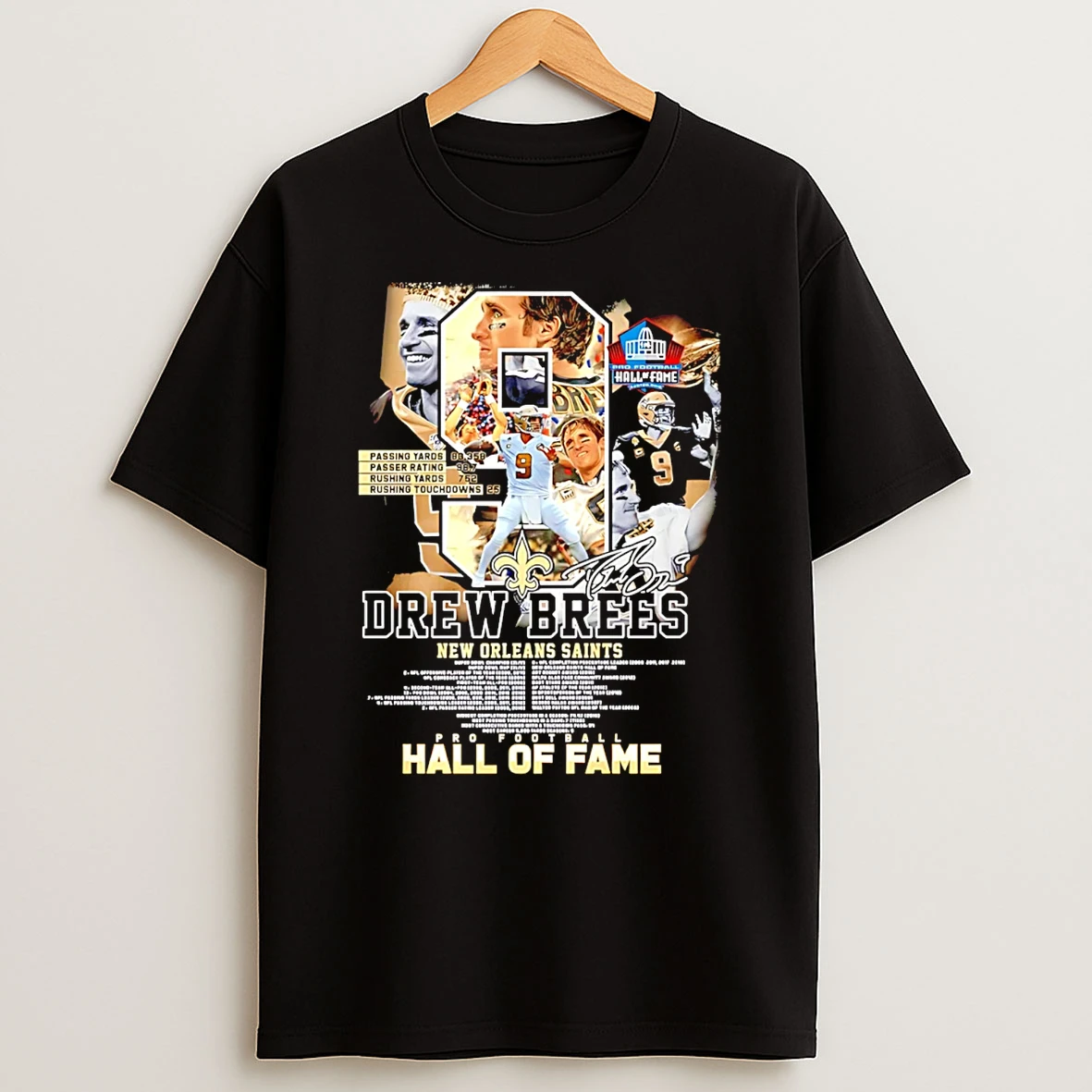 Drew Brees New Orleans Saints Pro Football Hall Of Fame T Shirt