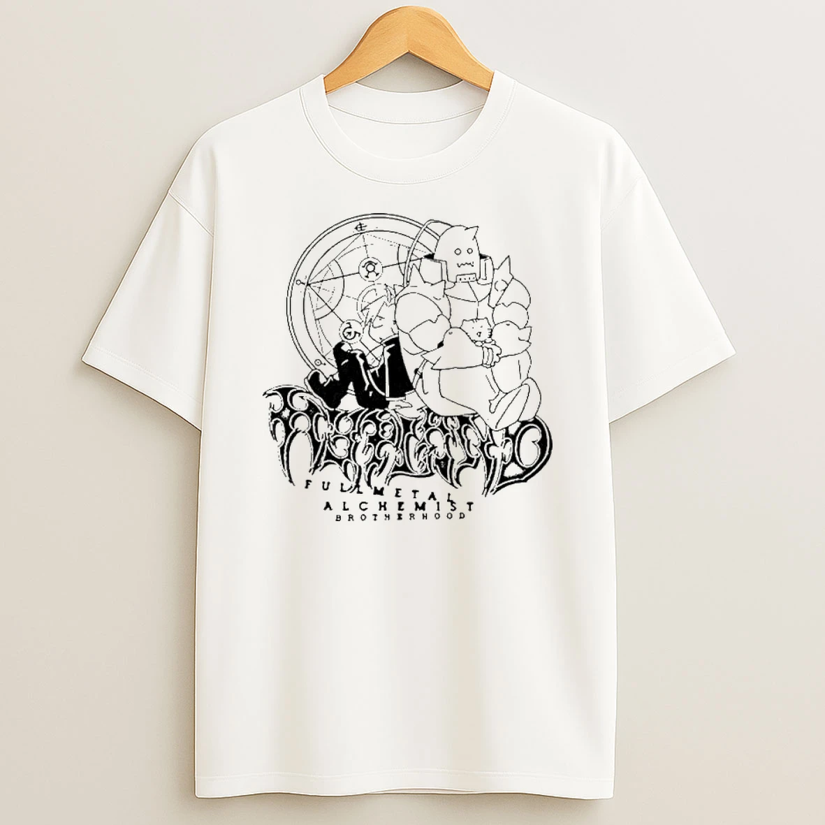 Edward Elric And Alphonse Elric Fullmetal Alchemist Brotherhood Line Art T Shirt