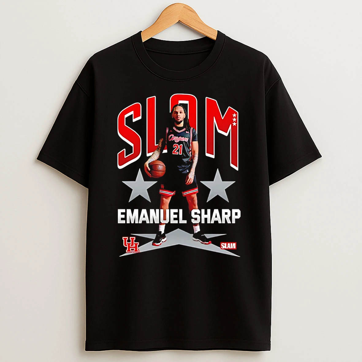 Emanuel Sharp Houston Cougars Slam Graphic T Shirt