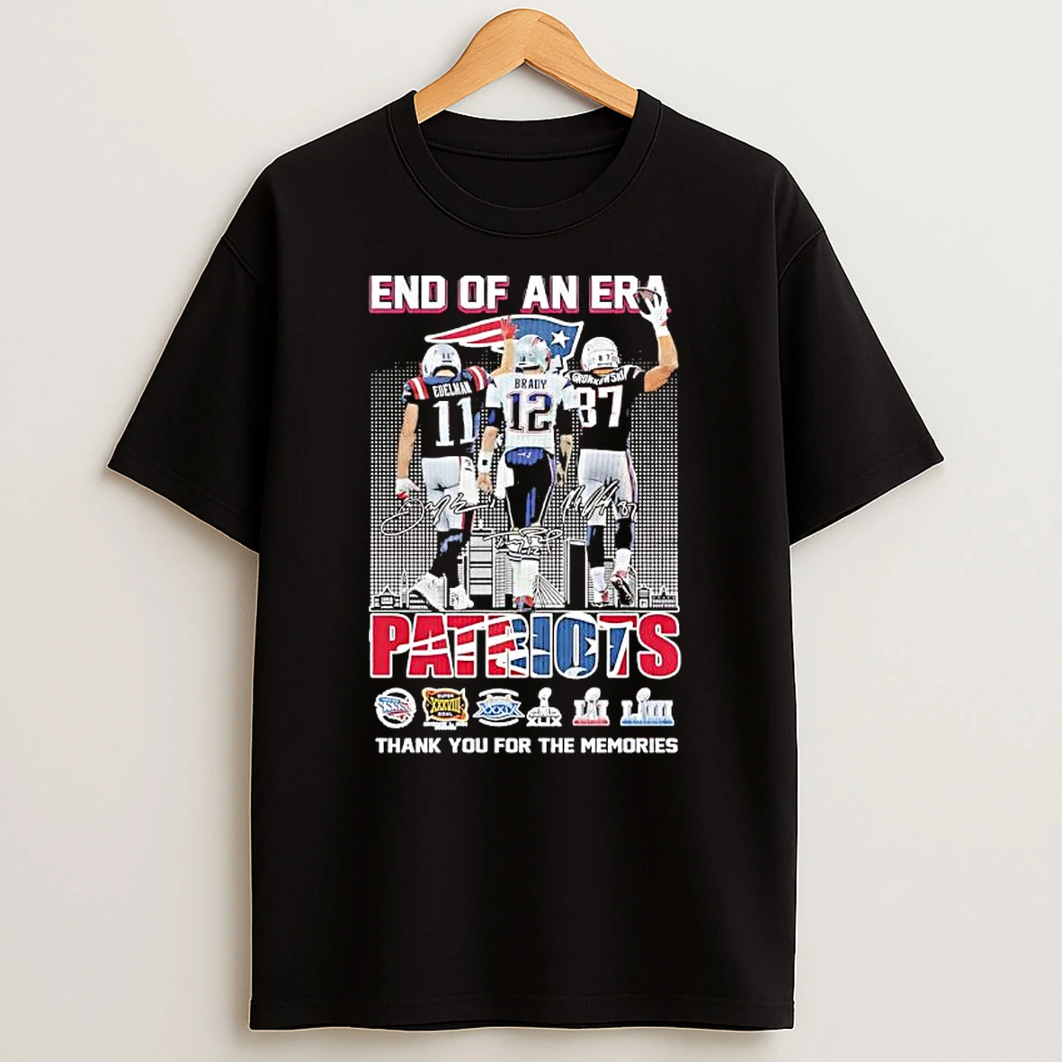 End Of An Era New England Patriots Edelman X Brady X Gronkowski Several Players T Shirt