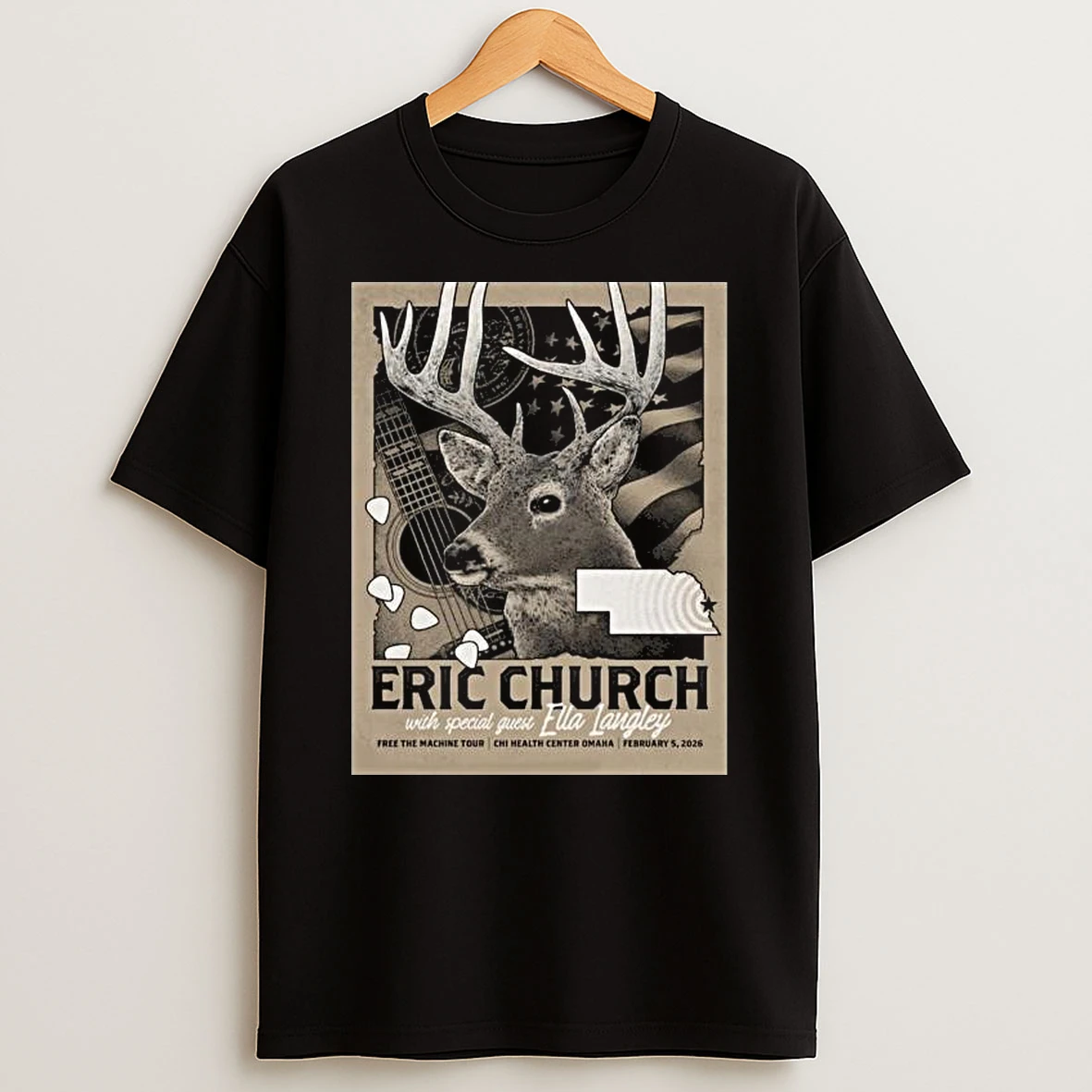 Eric Church Chi Health Center Omaha February 5 2026 Concert T Shirt