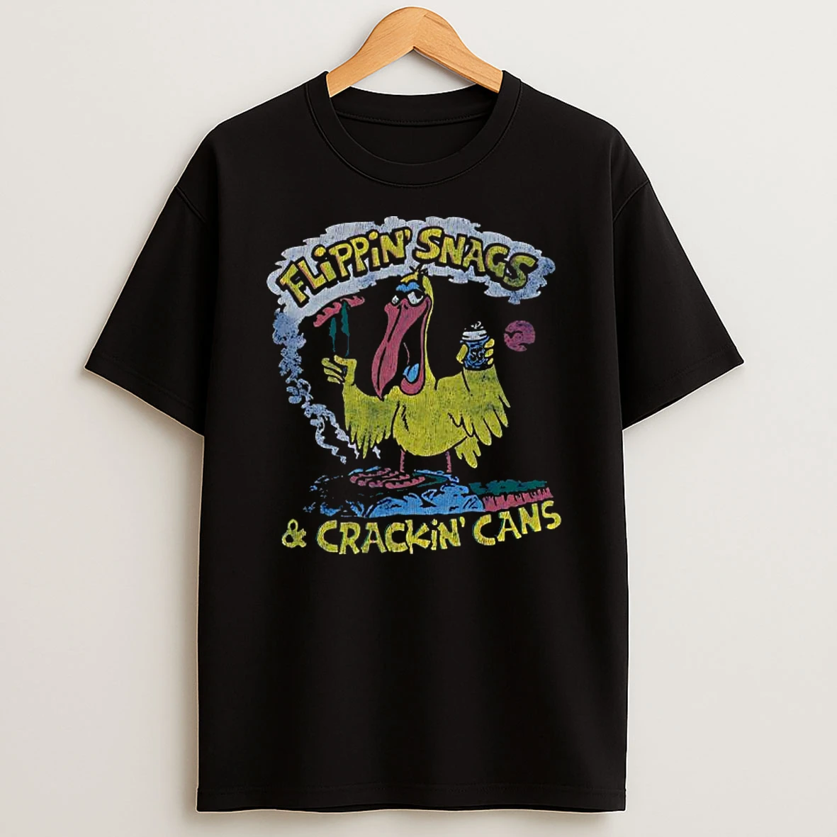 Flippin Snags Sg Crackin Cans Bird T Shirt