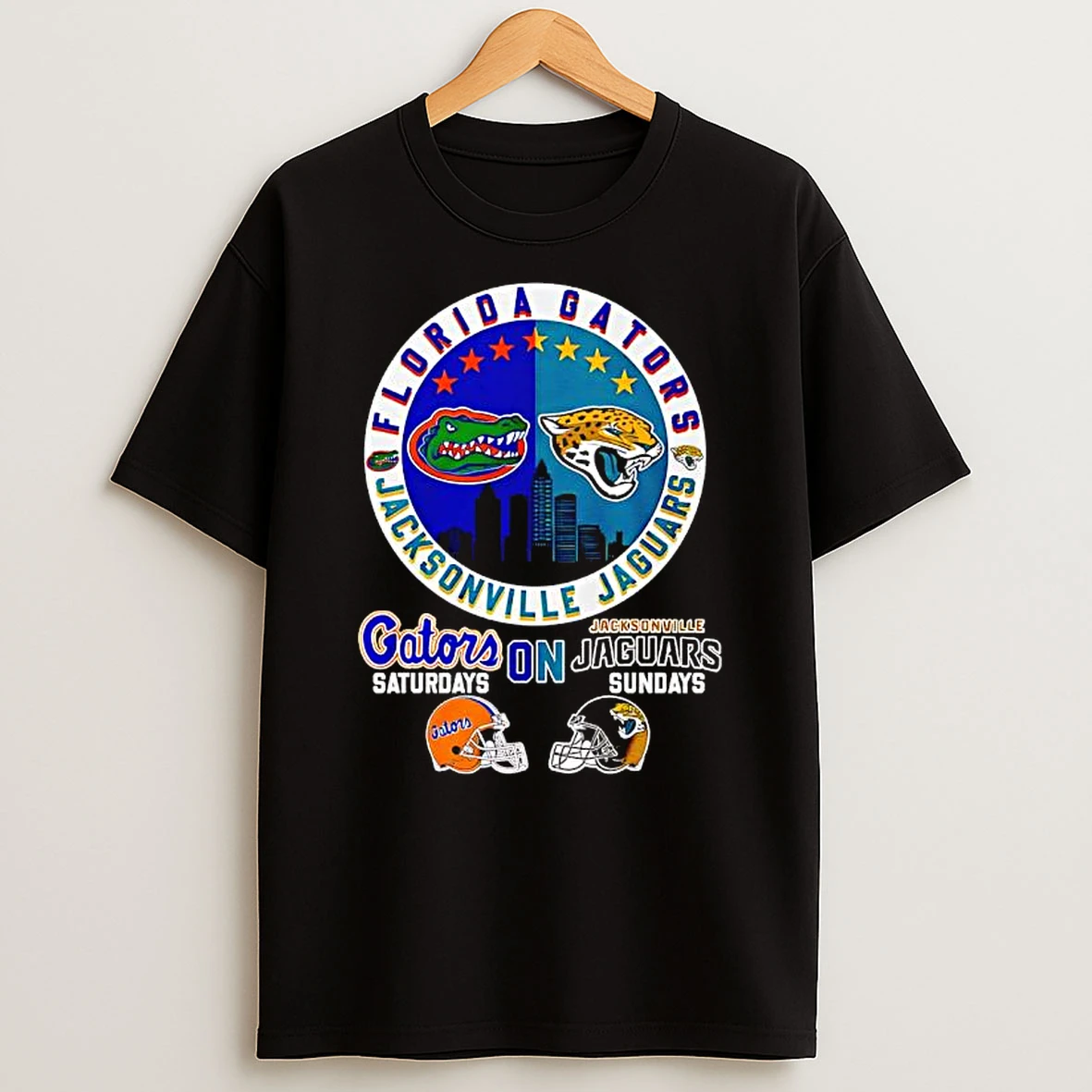 Florida Gators On Saturdays And Jacksonville Jaguars On Sundays Both Team Logo T Shirt