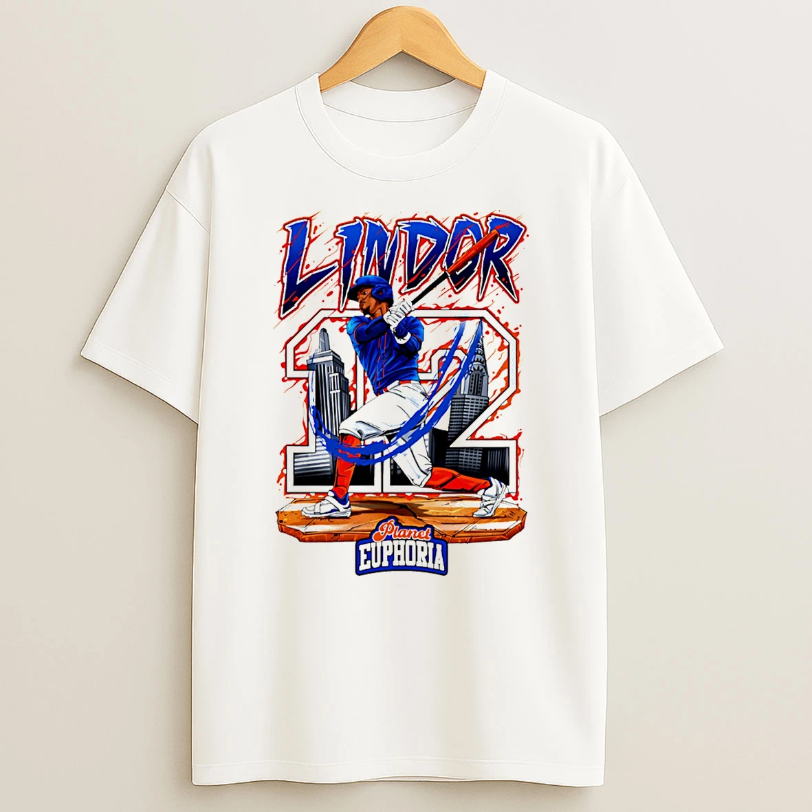 Francisco Lindor New York Mets Hand Drawn Artwork T Shirt