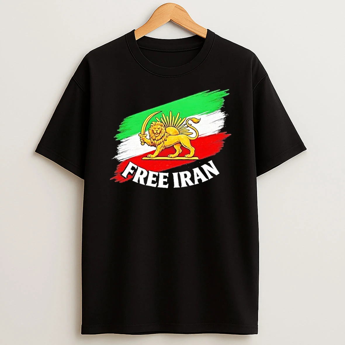 Free Iran Iranian Flag Lion T Shirt