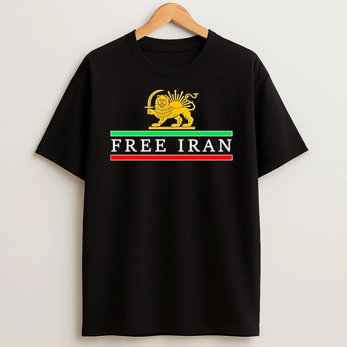 Free Iran Lion And Sun Logo T Shirt