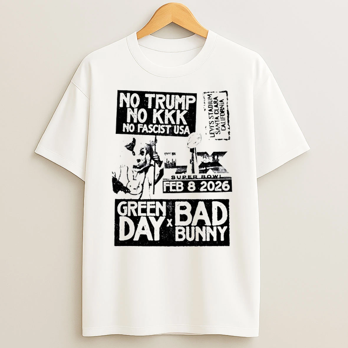 Freedom Noise Super Bowl Lx Protest Culture Green Day X Bad Bunny Levis Stadium T Shirt