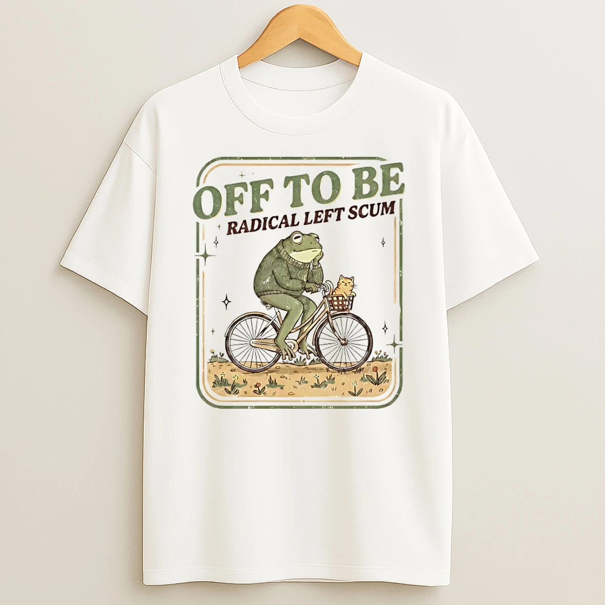 Frog Bicycle Meme Off To Be Radical Left Scum T Shirt