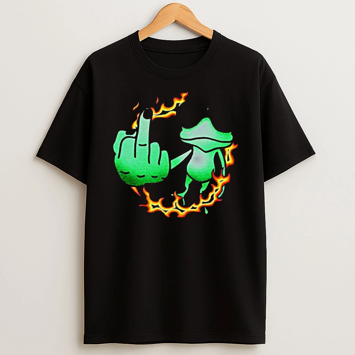 Frog Middle Finger Not Very Fond Of The Police T Shirt