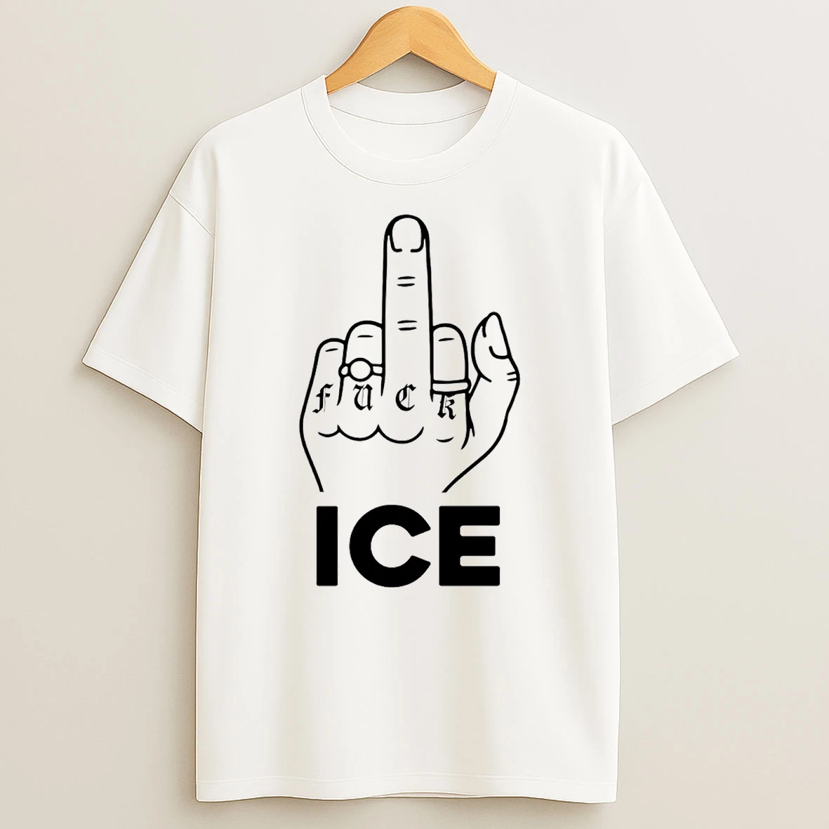 Fuck Ice Middle Finger T Shirt