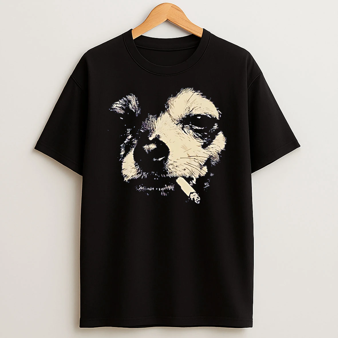 Funny Dog Smoking Chihuahua Vintage T Shirt