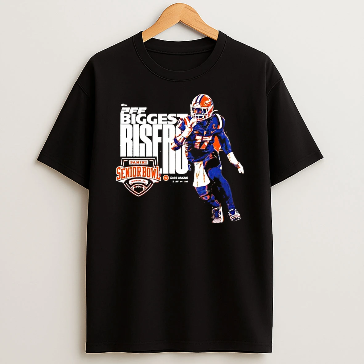 Gabe Jacas 17 Pff Biggest Risers Senior Bowl T Shirt