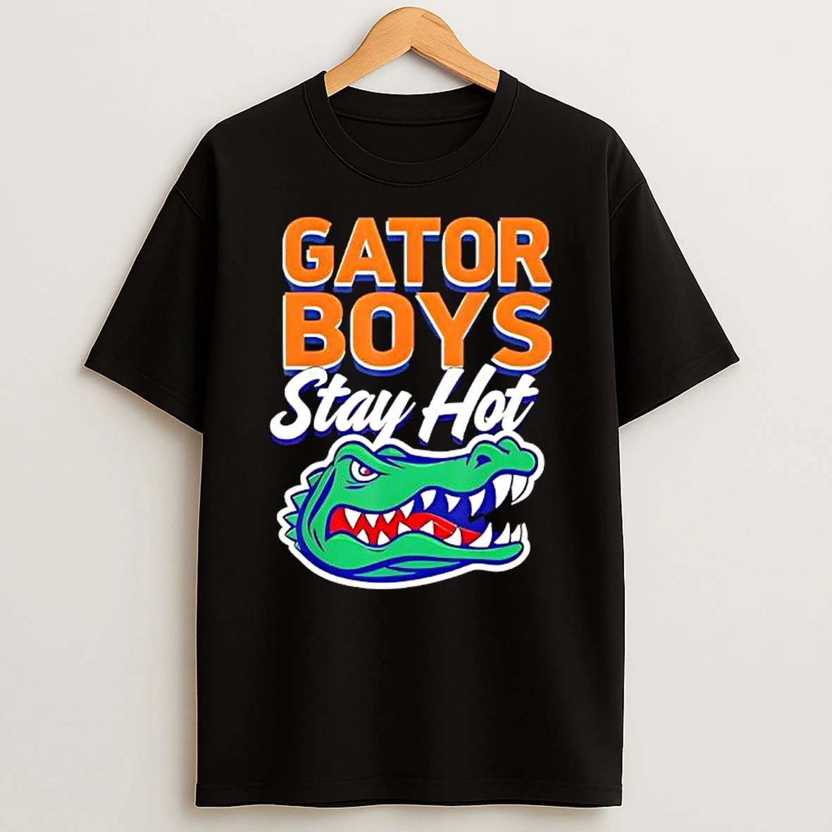 Gator Boys Stay Hot Bold Retro Alligator Graphic T Shirt
