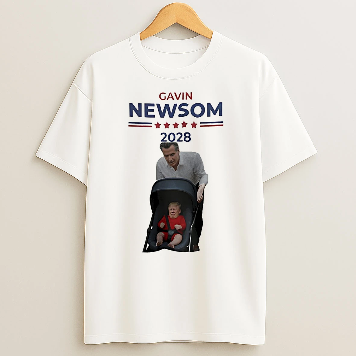 Gavin Newsom 2028 Funny Anti Trump Parody T Shirt