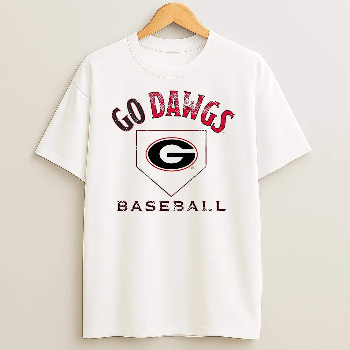 Georgia Bulldogs Baseball Home Plate Go Dawgs Logo T Shirt