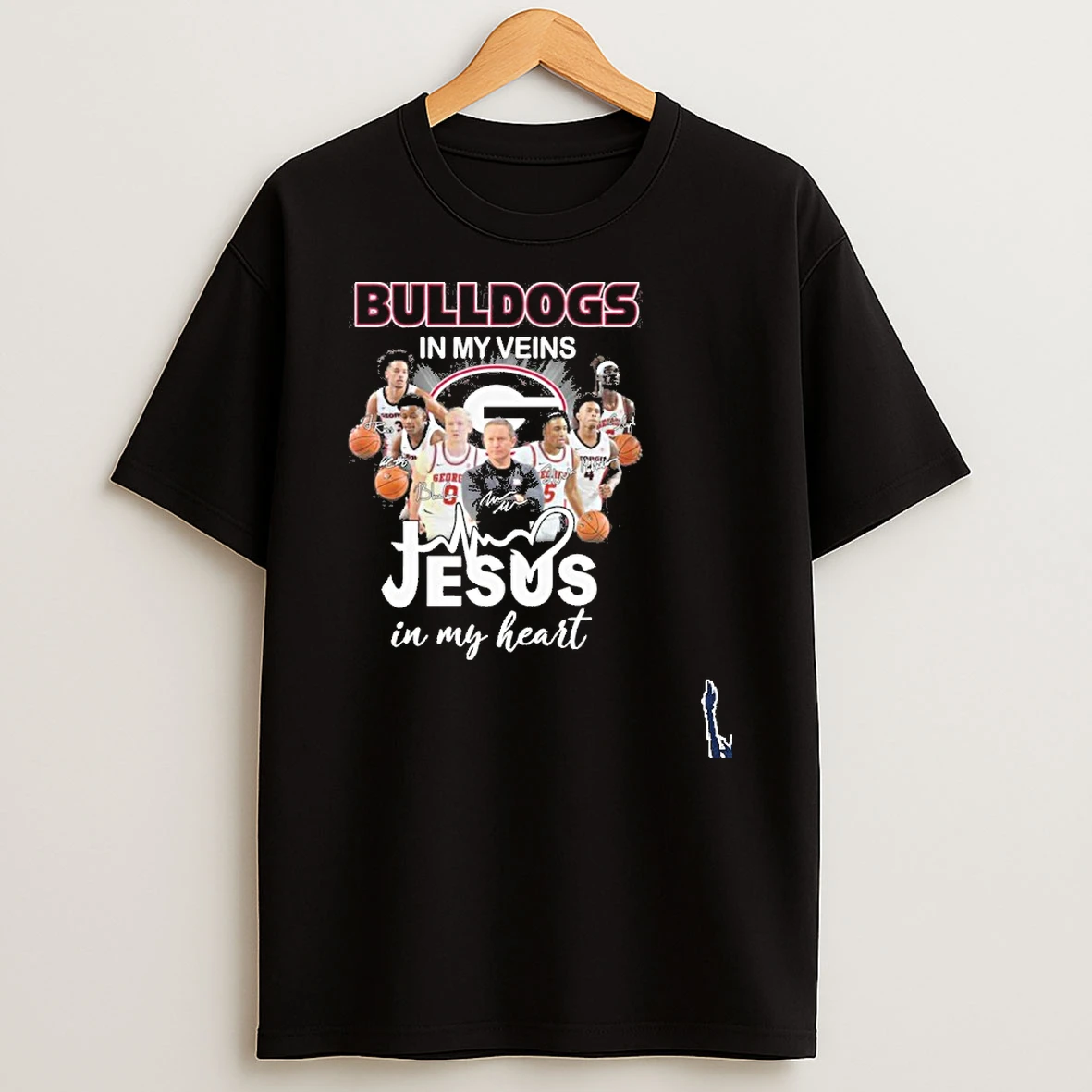 Georgia Mens Basketball In My Veins Jesus In My Heart T Shirt