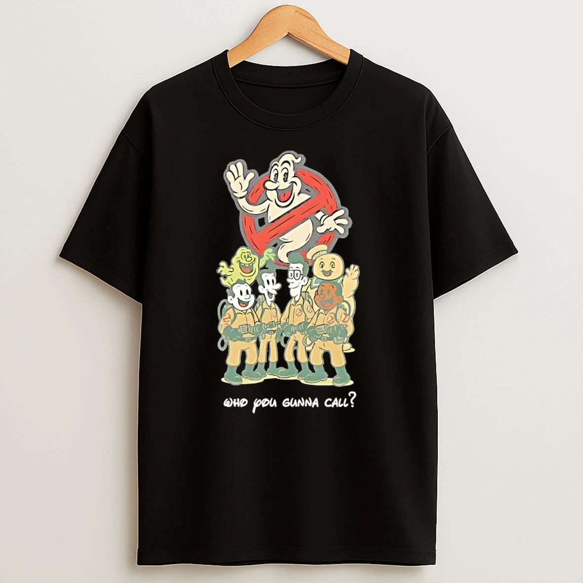 Ghostbusters Who You Gonna Call Cartoon T Shirt