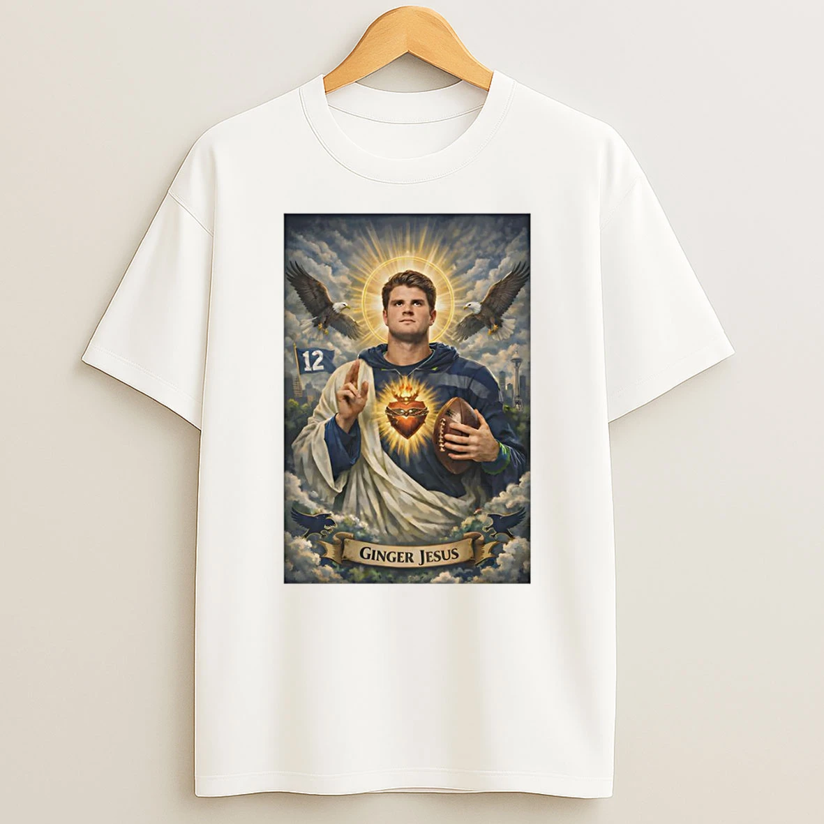 Ginger Jesus 12 Seattle Seahawks Football Vintage T Shirt