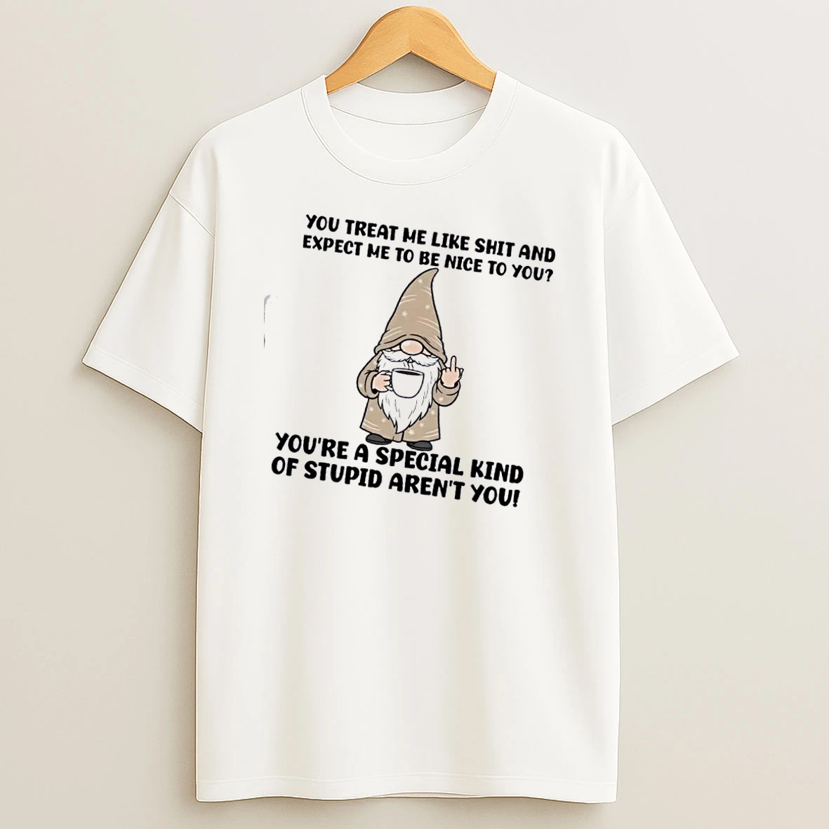 Gnomes You Treat Me Like Shit And Expect Me To Be Nice To You Youre A Special Kind Of Stupid Arent You T Shirt