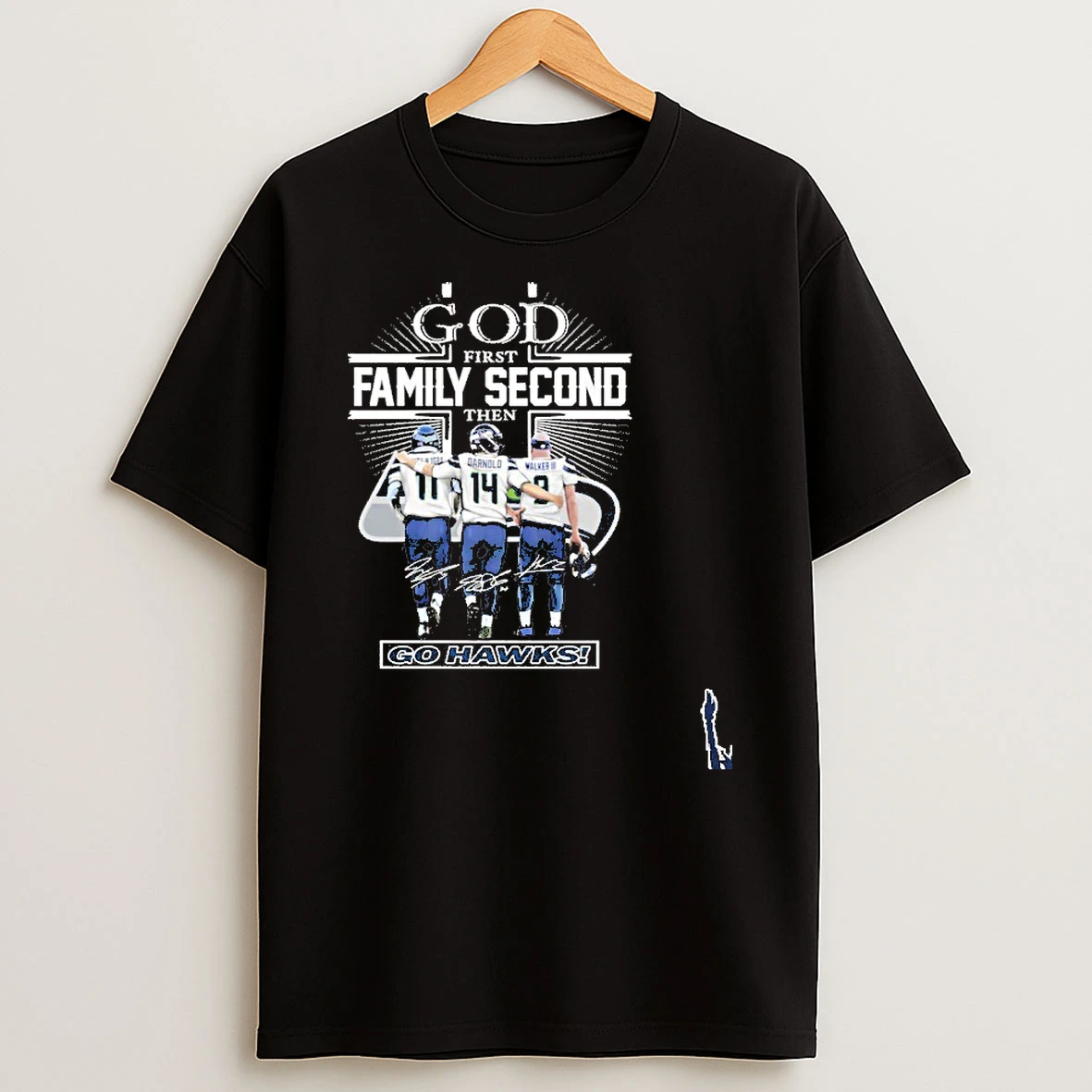 God First Family Second Then Seattle Seahawks Go Hawks Super Bowl Lx T Shirt