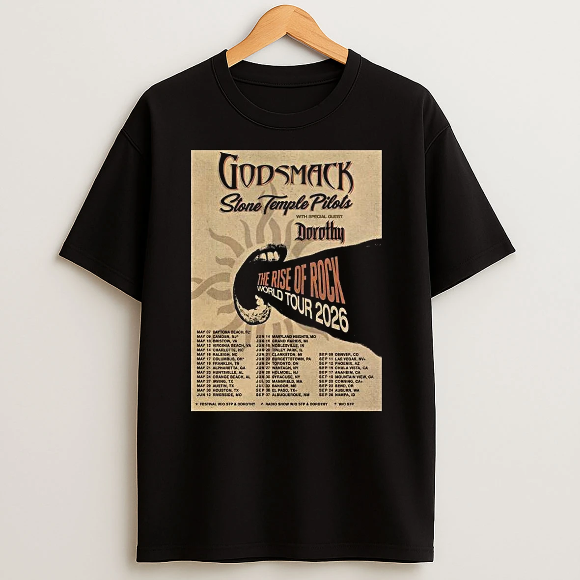Godsmack The Rise Of Rock World 2026 T Shirt