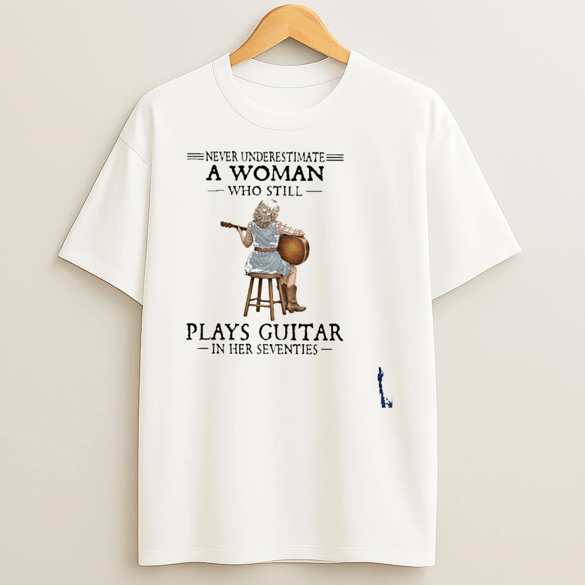 Grandma Never Underestimate A Woman Who Still Plays Guitar In Her Seventies T Shirt